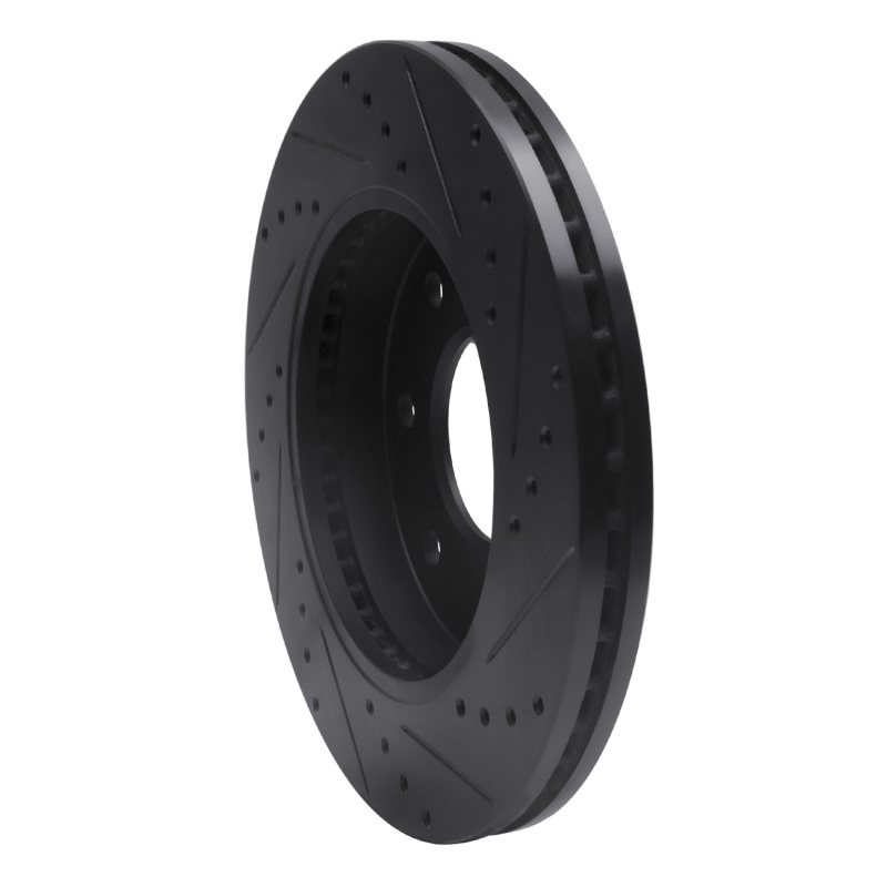 Ford F-150 Brake Rotor (1) - Front Left - R1 Concepts - Drilled & Slotted - Black - `04-`08